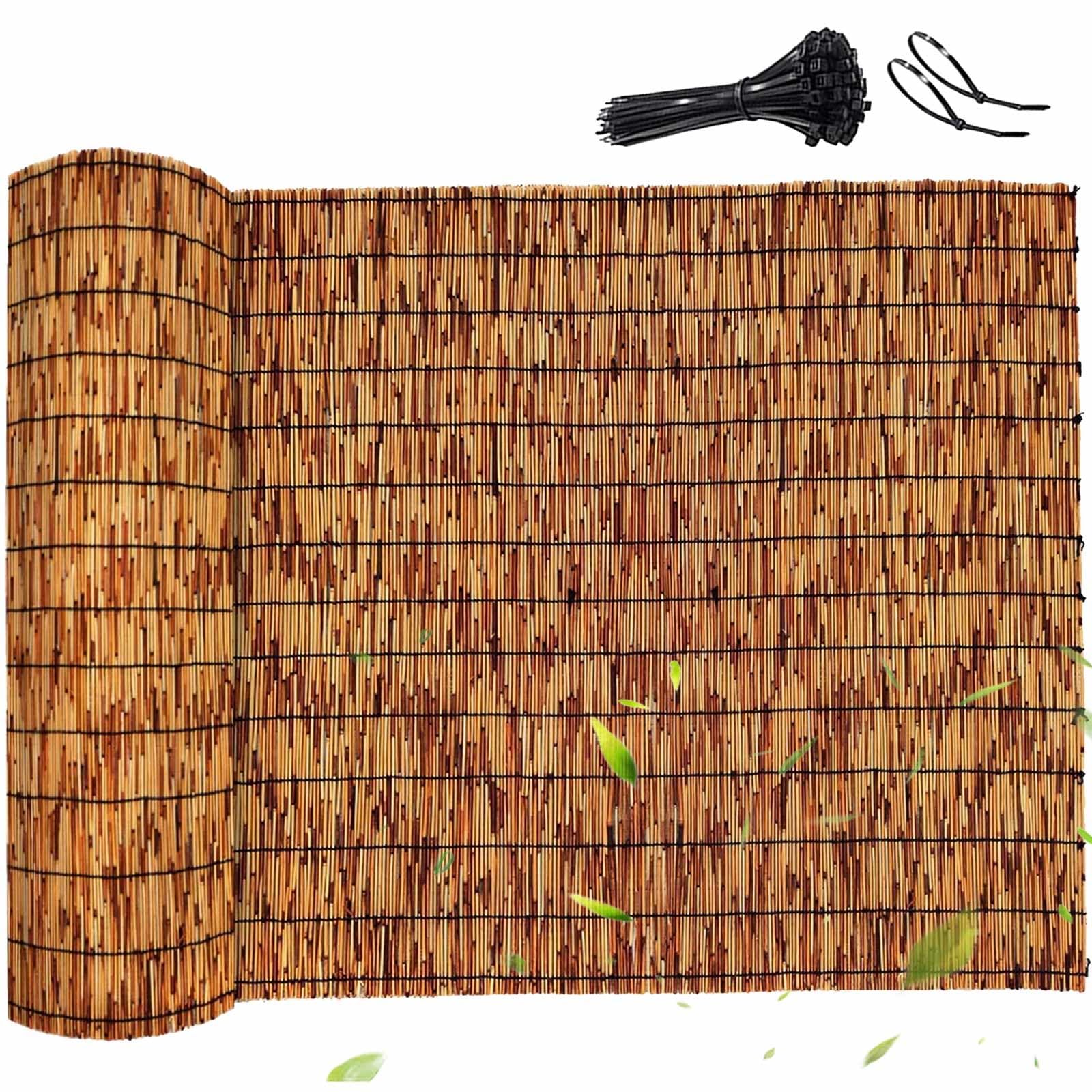 Canisse en Roseau Naturel pour Jardin Brise Vue Terrasse Clôture Extérieure en Roseau Naturel Protection Contre Vent Soleil Et Regards Écran D’Intimité pour Clôture Jardin(Carbonized,120x300cm)