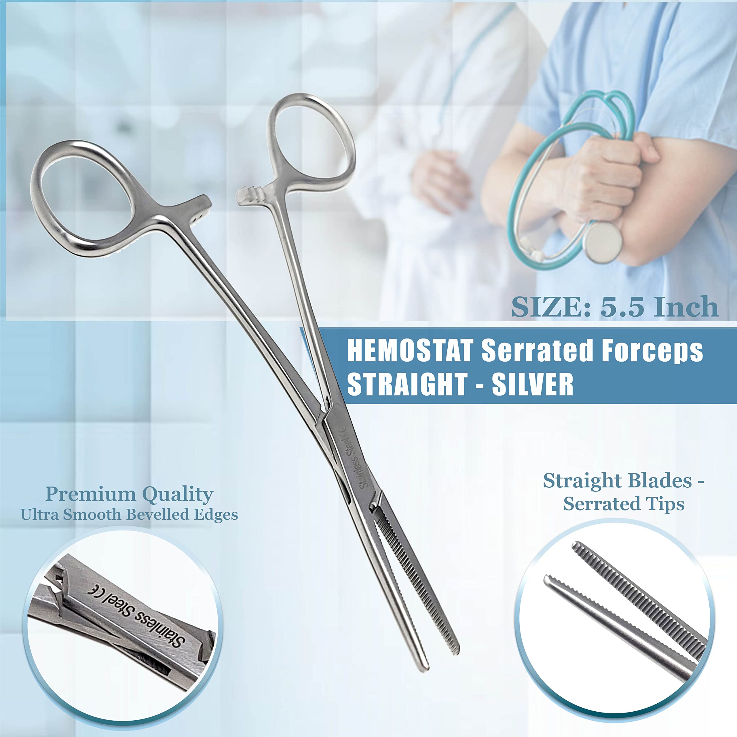 Medical Scissors & Hemostat Set - Stainless Steel -2