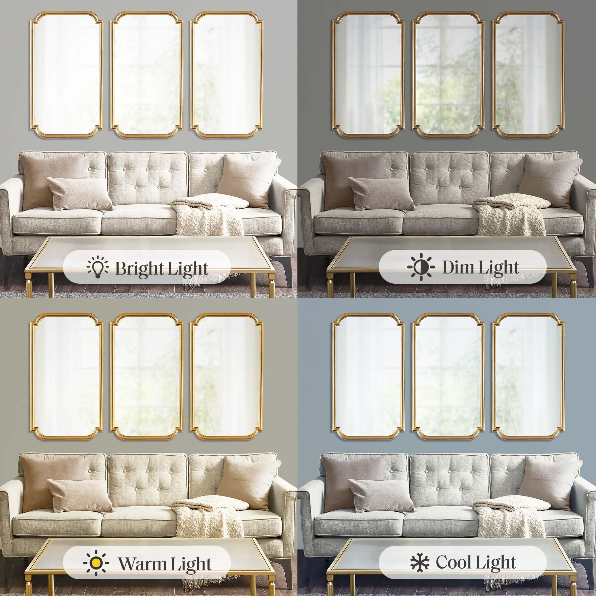 Amazon.com: Madison Park Adelaide Wall Mirror for Bedroom, Large