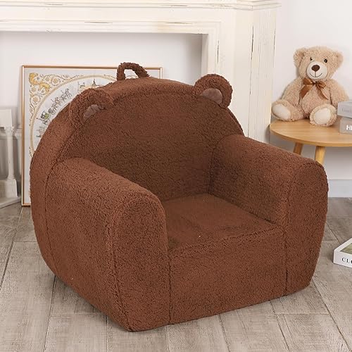 Miniatura 8 de Silla Cómoda para Niños Pequeños, Sillón Infantil Acogedor, Oso de Peluche Grande Marrón