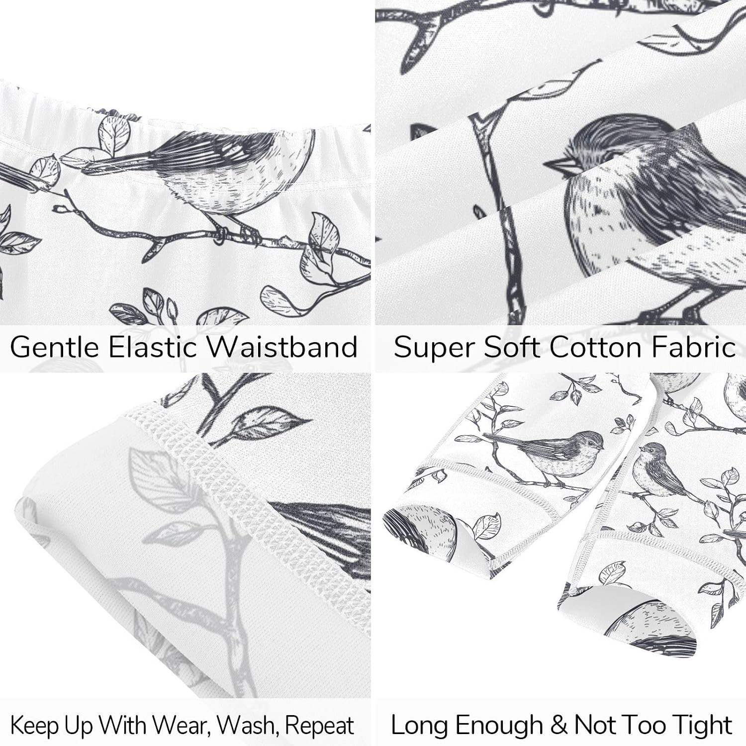 vvfelixl Baby Clothes Black White Birds Baby Bodysuits Set Unisex Short Sleeve Babys Pants Sets 0-3M