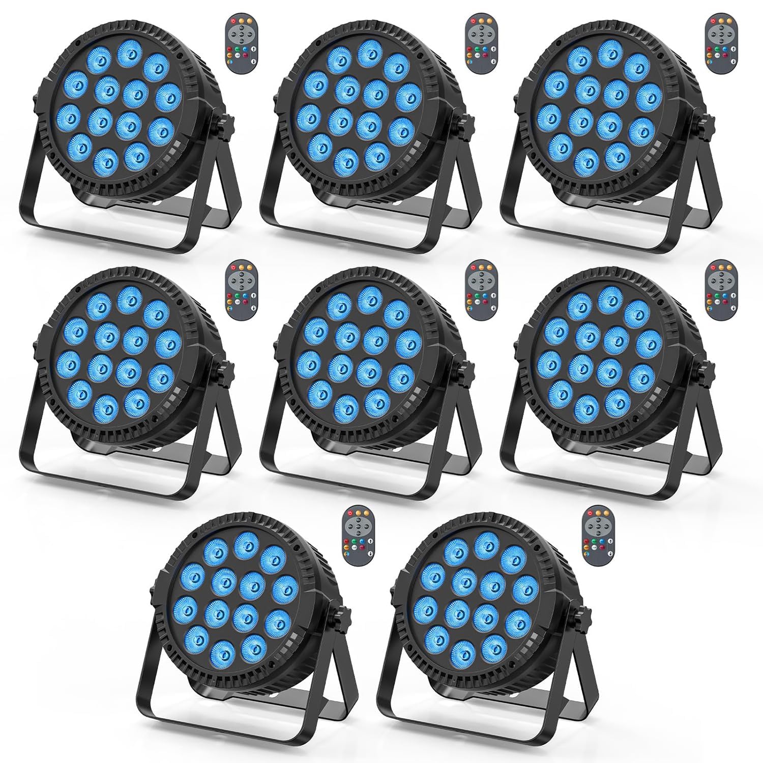 Luces par de LED RGBW de 80W, Luces de Escenario al Aire Libre 4 en 1 con 0-100% Dimmer Professional DMX y Control Remoto Auto, Etapa Uplight para Church Night Club Disco Club Barra de Bodas Luces