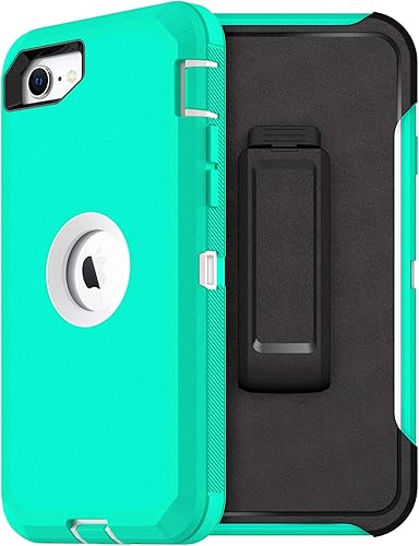 Miniatura 23 de MXX Funda Protectora de Servicio Pesado para iPhone SE 2020/22 con Protector de Pantalla, 3 Capas, Goma Resistente, Clip Giratorio de Cinturón de