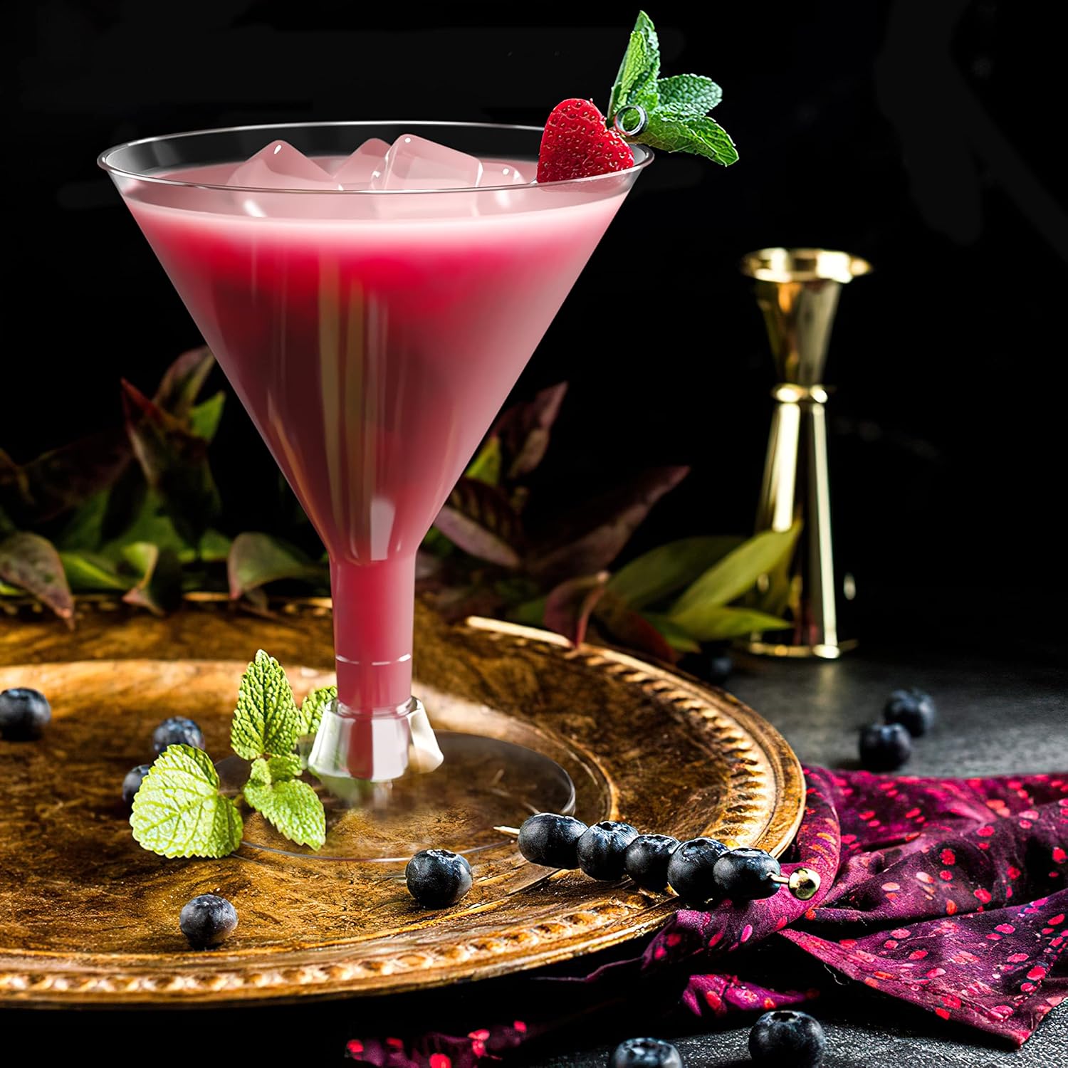 Exquisite Plastic Martini Glasses - 144 Pack 5 Oz - Crystal Clear Disposable Martini Glasses With Stem - Cocktail Glasses - Ideal For Weddings, Birthdays & Parties - Perfect For Appetizers & Desserts