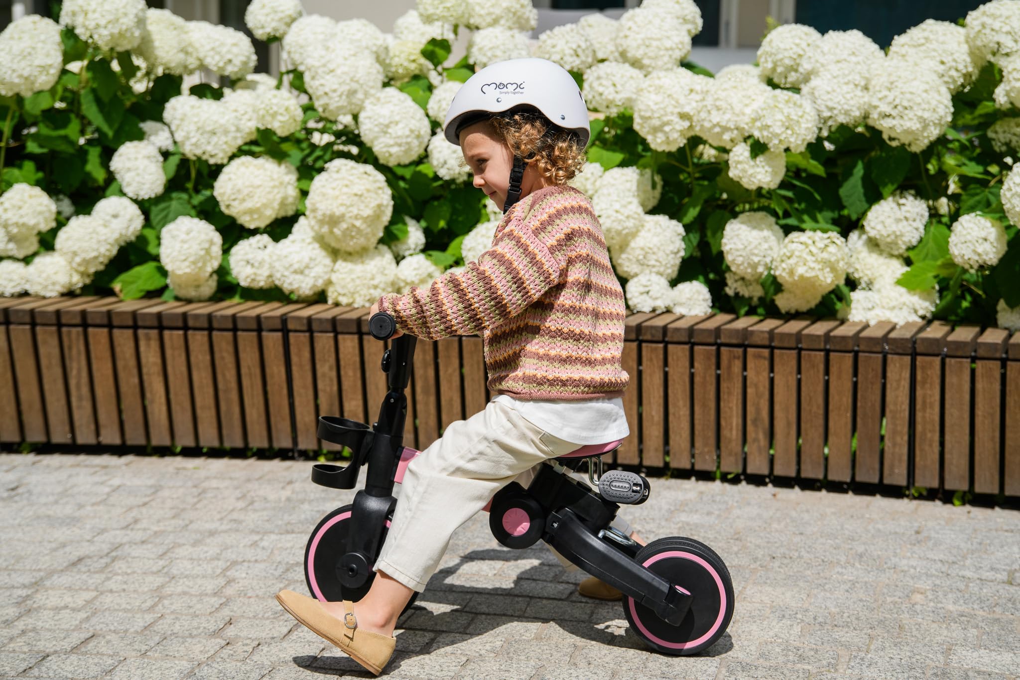MoMi FILO 3in1 Triciclo Evolutivo per bambini 1-3 anni - Bici Senza Pedali Pieghevole, sella regolabili, pedali rimovibili - Tricicli con portabicchiere e ruote in EVA