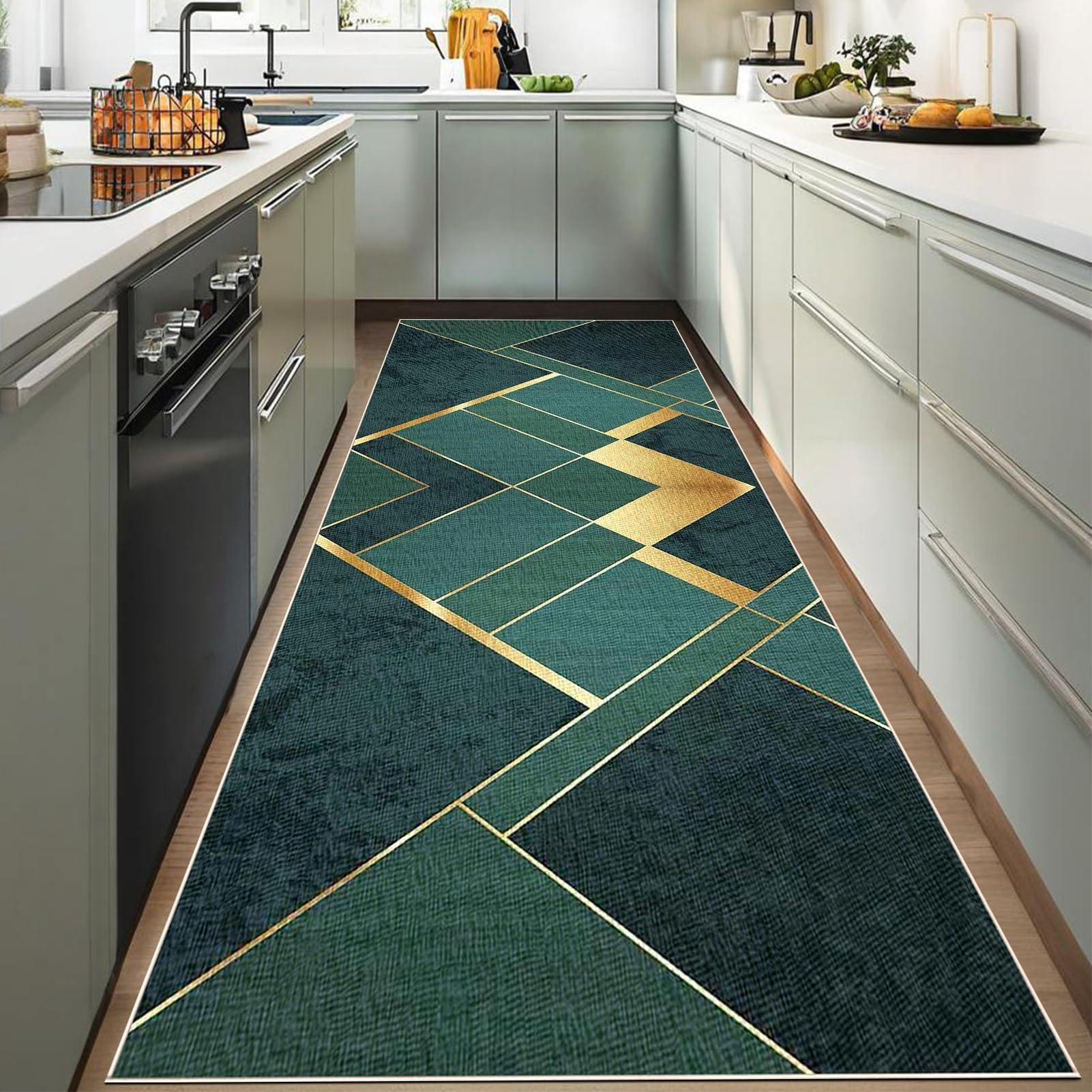 Tapis de couloir antidérapant de 80x400 cm idéal pour protéger le sol de la cuisine