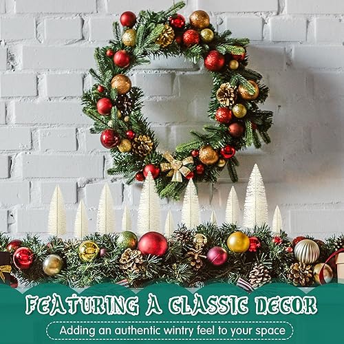 Miniatura 7 de Geetery 25 árboles de Navidad, árboles de sisal artificiales, árboles de sisal, árboles con base de madera para fiesta de Navidad, hogar, mesa,