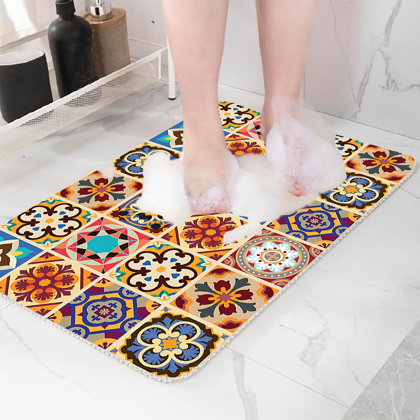 Tappetino in luffa di alta qualità con retro in gomma antiscivolo, tappeto da interno extra spesso per ingressi ad alto traffico, corridoi e uffici domestici 50x100 cm