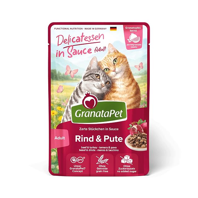 GranataPet Gato - Comida húmeda Delicatessen en Salsa de Ternera y Pavo 100 g