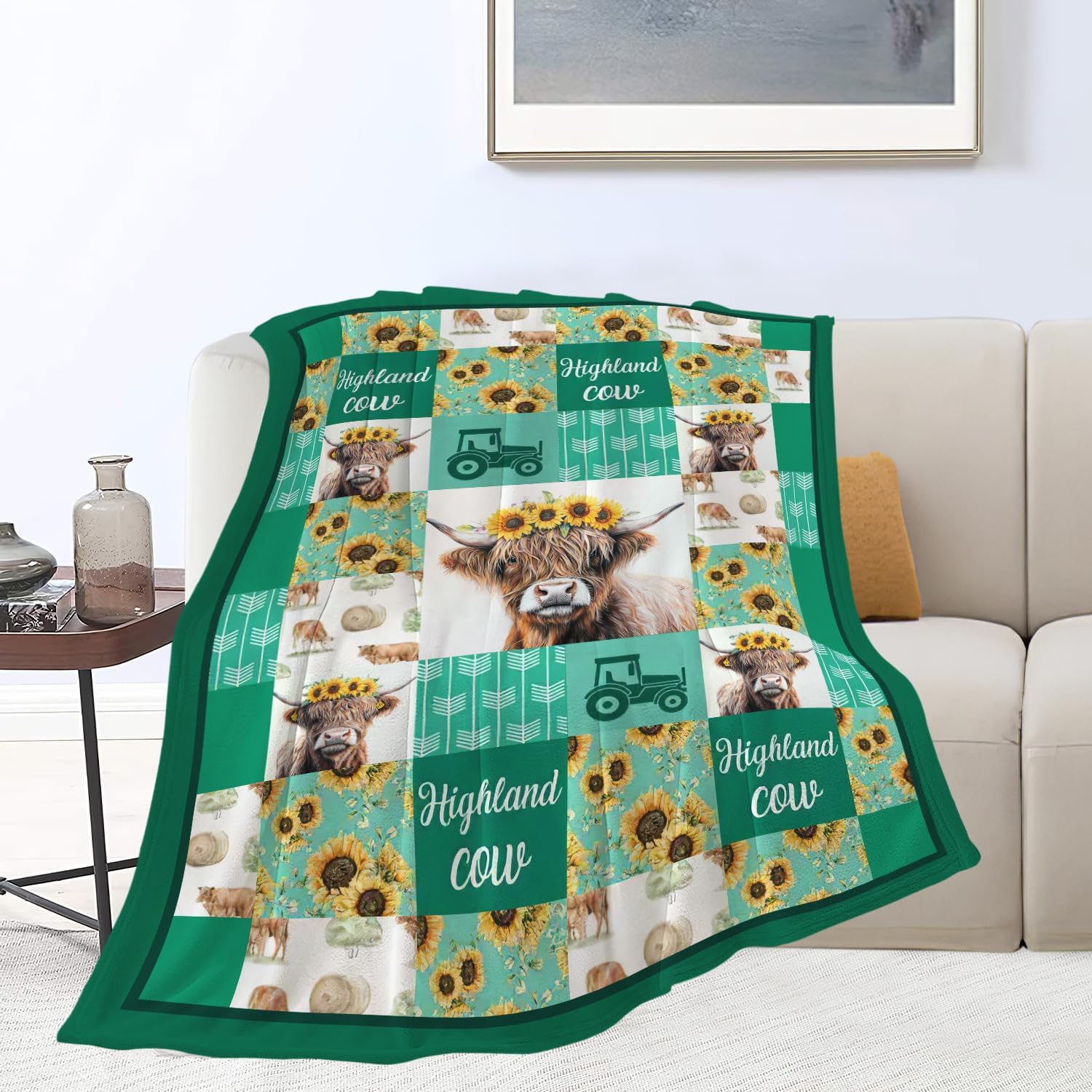 Highland Cow Blanket Highland Cattle Decor Throw Blanket Gifts for Girls Boys Lovers Super Warm Soft Plush Lightweight Fleece Flannel Bedding Blankets for Kids Adults Women Men 50"X40" - Image 9