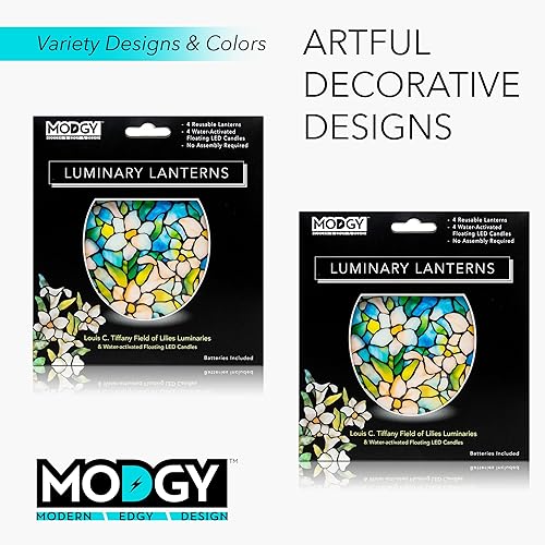 Miniatura 5 de MODGY Farol LED luminario, lámparas decorativas de plástico para interiores y exteriores, para centro de mesa de boda, velas flotantes sin llama,