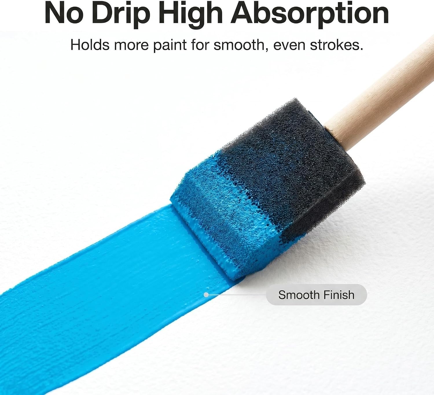 Poly Foam Brushes 21pcs, Sponge Brushes, High Density Foam Paint Brush for Painting, Staining, Paint Sponges (1", 2", 3", 4")