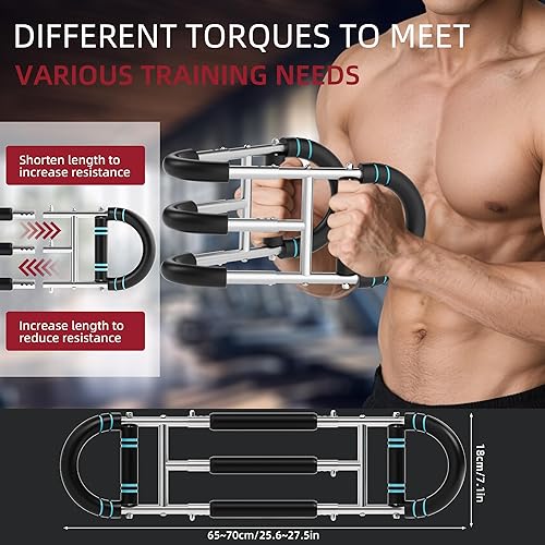 Miniatura 3 de Entrenador de brazo Twister, triple resorte, ajustable de 30 a 140 libras, equipo de entrenamiento de hombro y brazo de pecho, ejercitador portátil