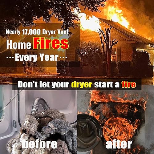Miniatura 6 de Sealegend Kit de limpiador de ventilación de secadora de 2 piezas y cepillo flexible de pelusa para secadora, accesorio para manguera de vacío,
