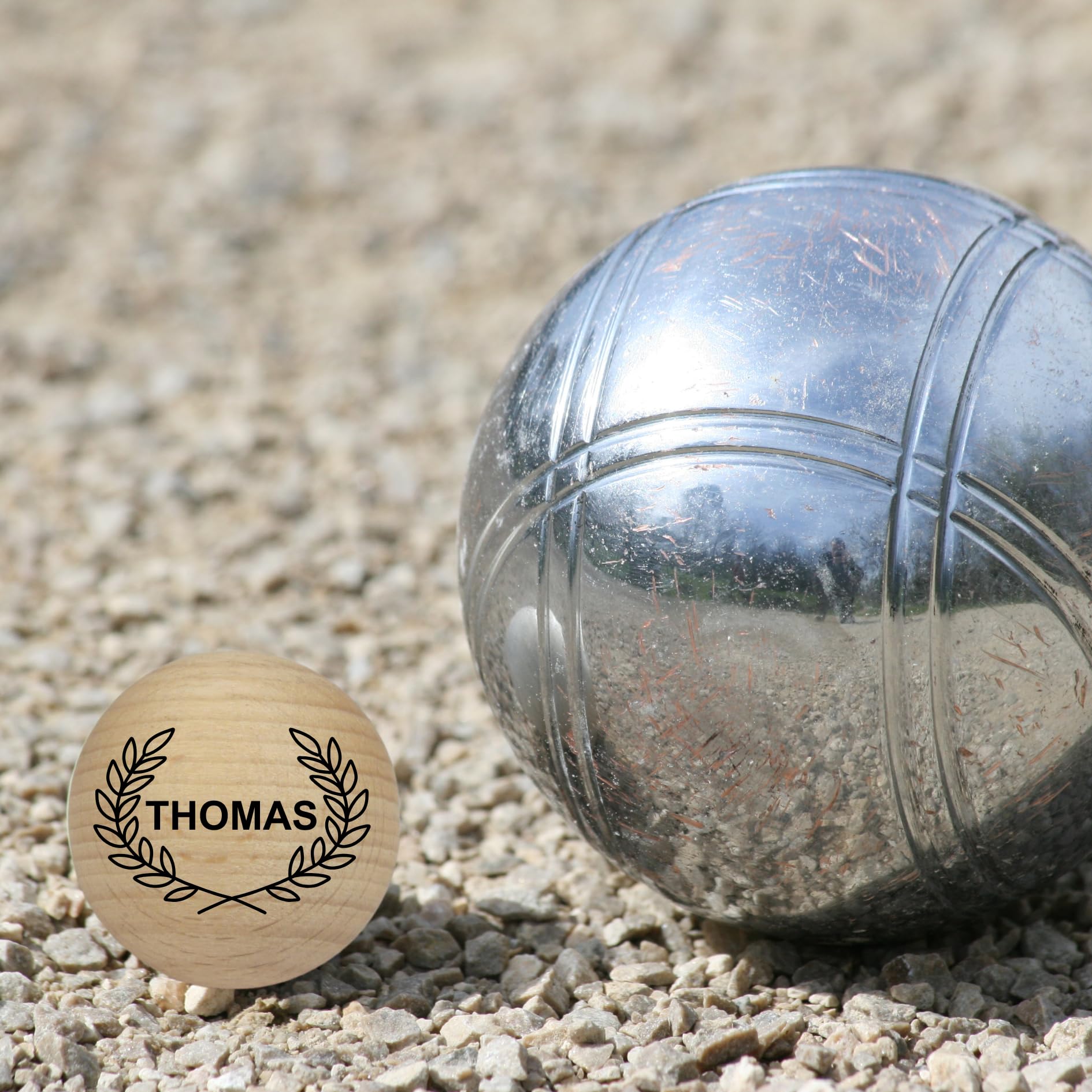 Kit 3 Cochonnets Pétanque Personnalisés - Bois De Hêtre Gravés - Sacoche Et Chiffon Inclus - Cadeau Original