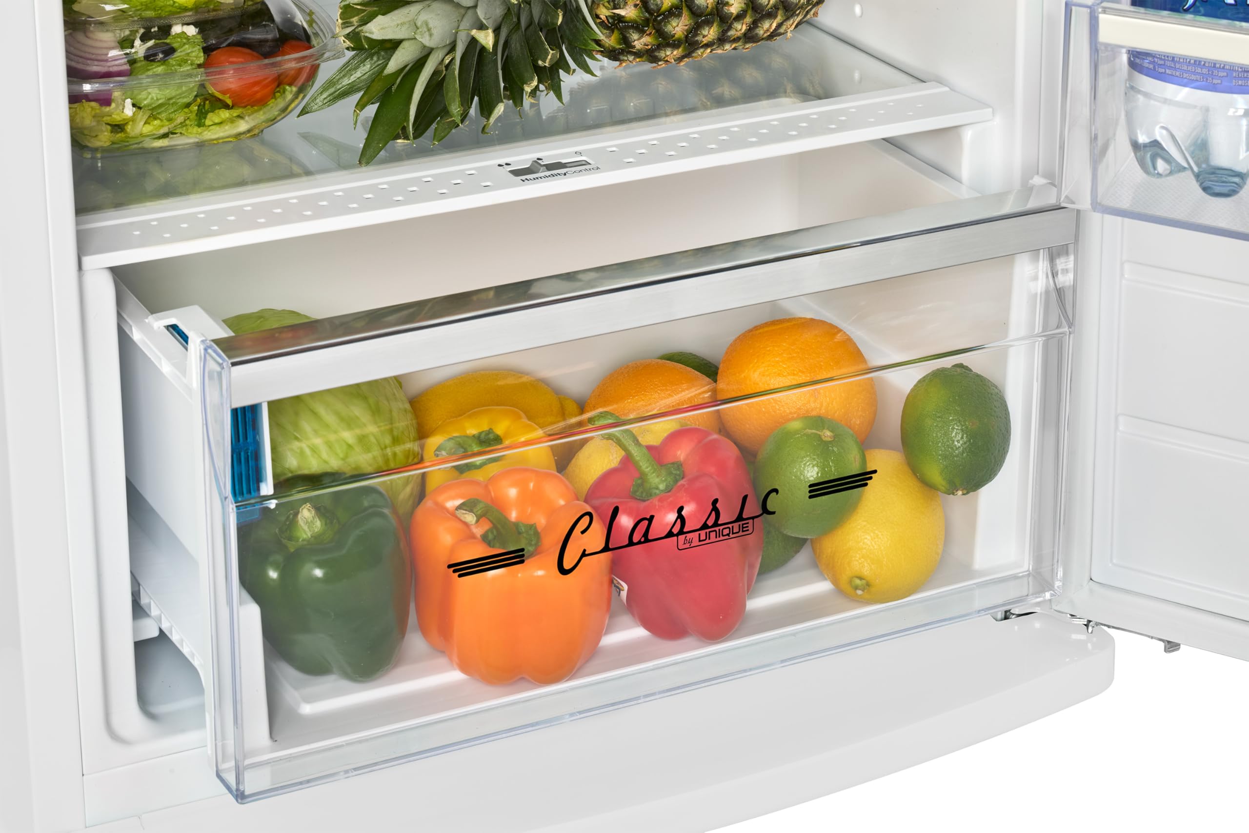 Unique Appliances Classic Retro 11 Cu.Ft. Top Freezer Refrigerator - Marshmallow White on Fridge.com - View 6