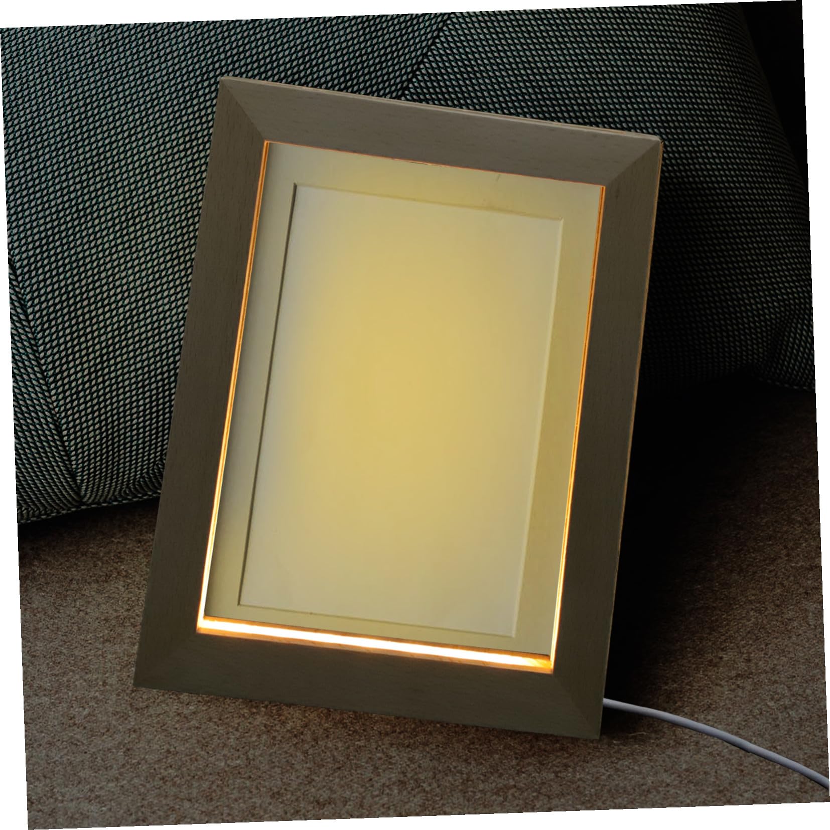Marco de Fotos LED de Madera para Escritorio, Luz Nocturna Decorativa