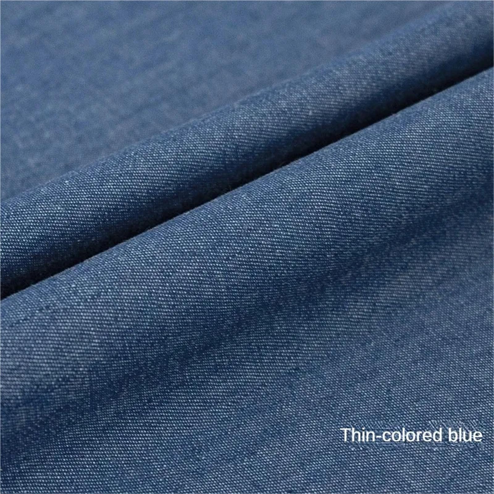 Tela vaquera de algodón engrosada for pantalones, ropa, faldas, costura, transpirable, y cómoda, tela textil drapeada.(Extra thick black)