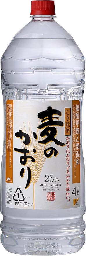 Amazon Co Jp 合同酒精 甲乙混和 むぎ焼酎 麦のかおり 焼酎 25度 4000ml 食品 飲料 お酒