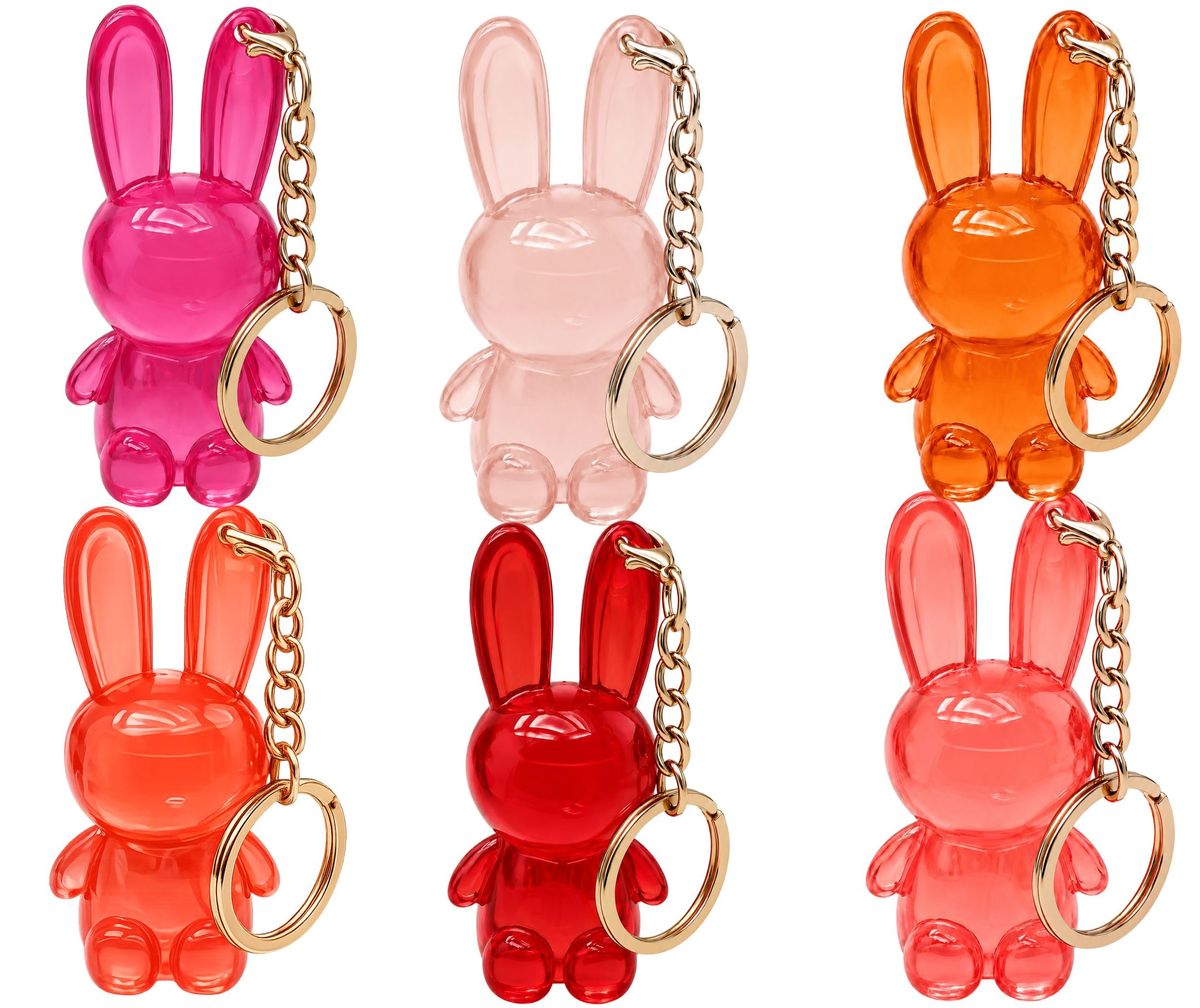 Cute Bunny Lip Gloss Keychain Set for Girls & Women | 6-Piece Pack Transparent Tinted Lip Oil Combo | Aesthetic Rabbit Keyring, Long Lasting Moisturizing Lip Balm and Birthday Return Gift Kit-picture-13