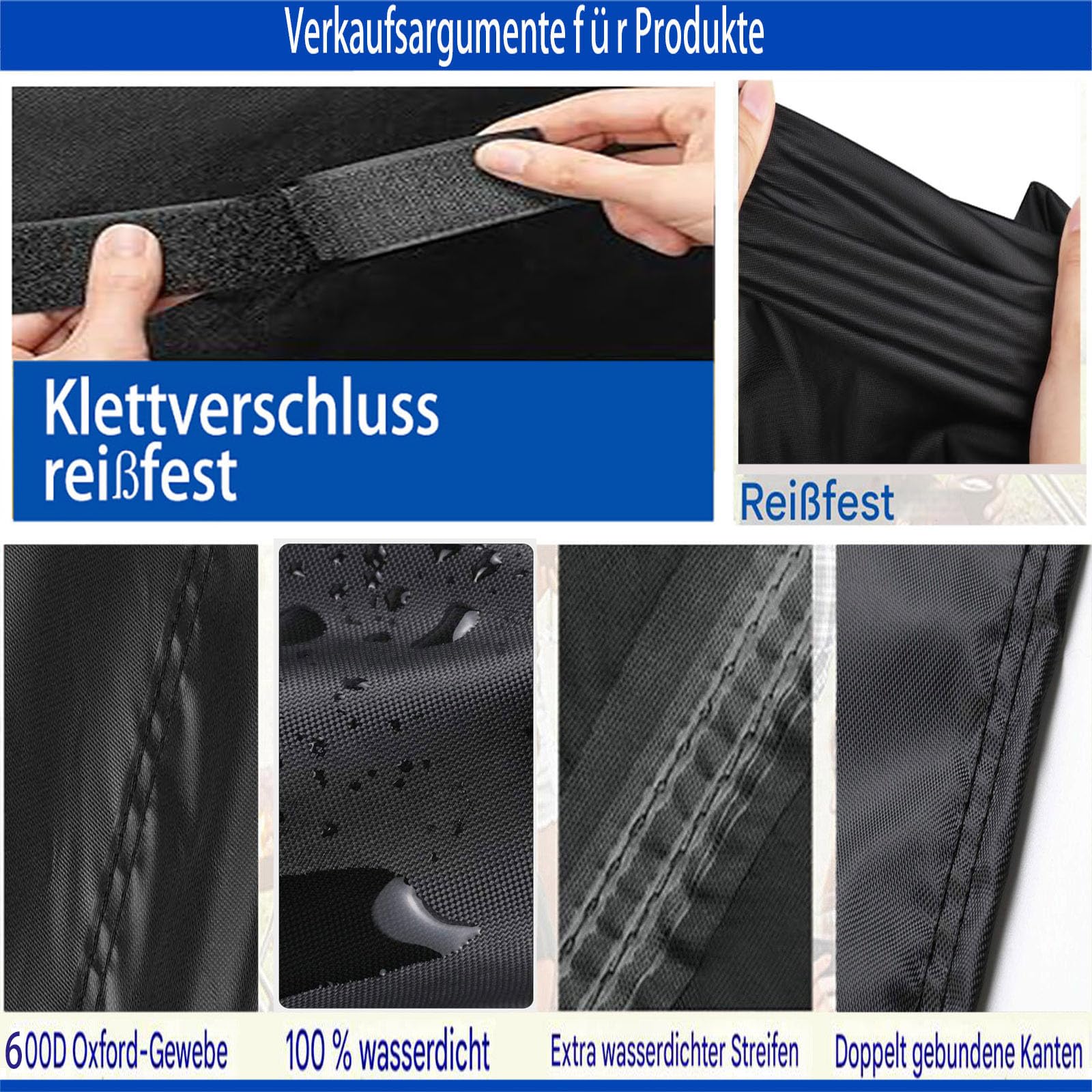 Grillabdeckung für Enders Monroe Pro 4 SIK Turbo/Monroe Pro 3 SIK Turbo(ab 2020) Kansas 3 + 4 Brenner Boston 4 IK mit Kocher, 600D Oxford Wasserdicht Gasgrill Abdeckplane 168L x 66B x 116H cm