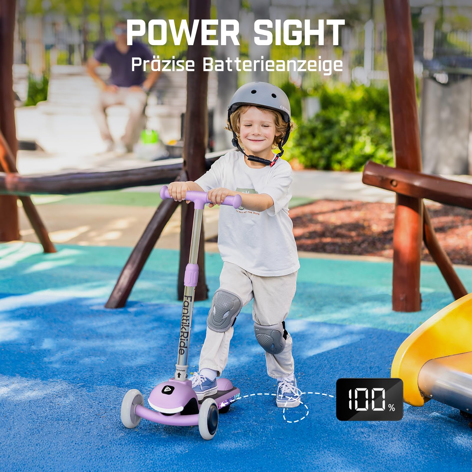 FanttikRide K9 Pro Elektroroller für Kinder 3-6 Jahren, Höhenverstellbar für Fahrer von 1,0-1,4 M, 50 KG, bis 40 Min Fahrzeit, 6 KM Reichweite, KI & 2 Maximalgeschwindigkeiten 6/10 Km/h