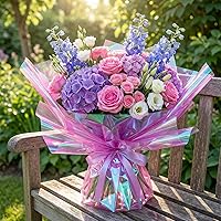 Vista 4 de Outus Película de celofán iridiscente de celofán arcoíris, decoración de manualidades para cestas de regalo, suministros de mariposas de hadas