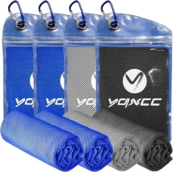YQXCC 4 Pack Cooling Towels 40"x12", Cold Cool for Neck & Face