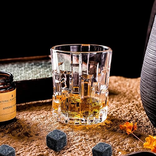 Miniatura 3 de Juego de 2 vasos de whisky, piedras de borbón, regalo para hombres, incluye vasos de cristal para whisky, piedras refrescantes, vasos de whisky en