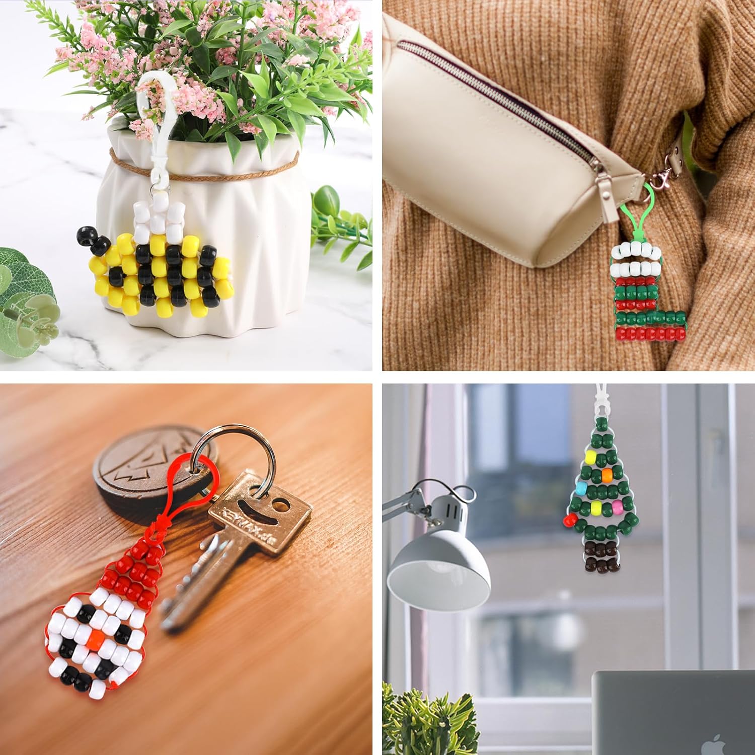 24PCS Bead Pets Christmas Advent Calendar 2025,Pony Beads Animals Keychain Making Kit with Instruction,Snowman Butterfly Bee Penguin Cake Flower Ultimate 9mm Beads DIY Art Crafts for Beginners