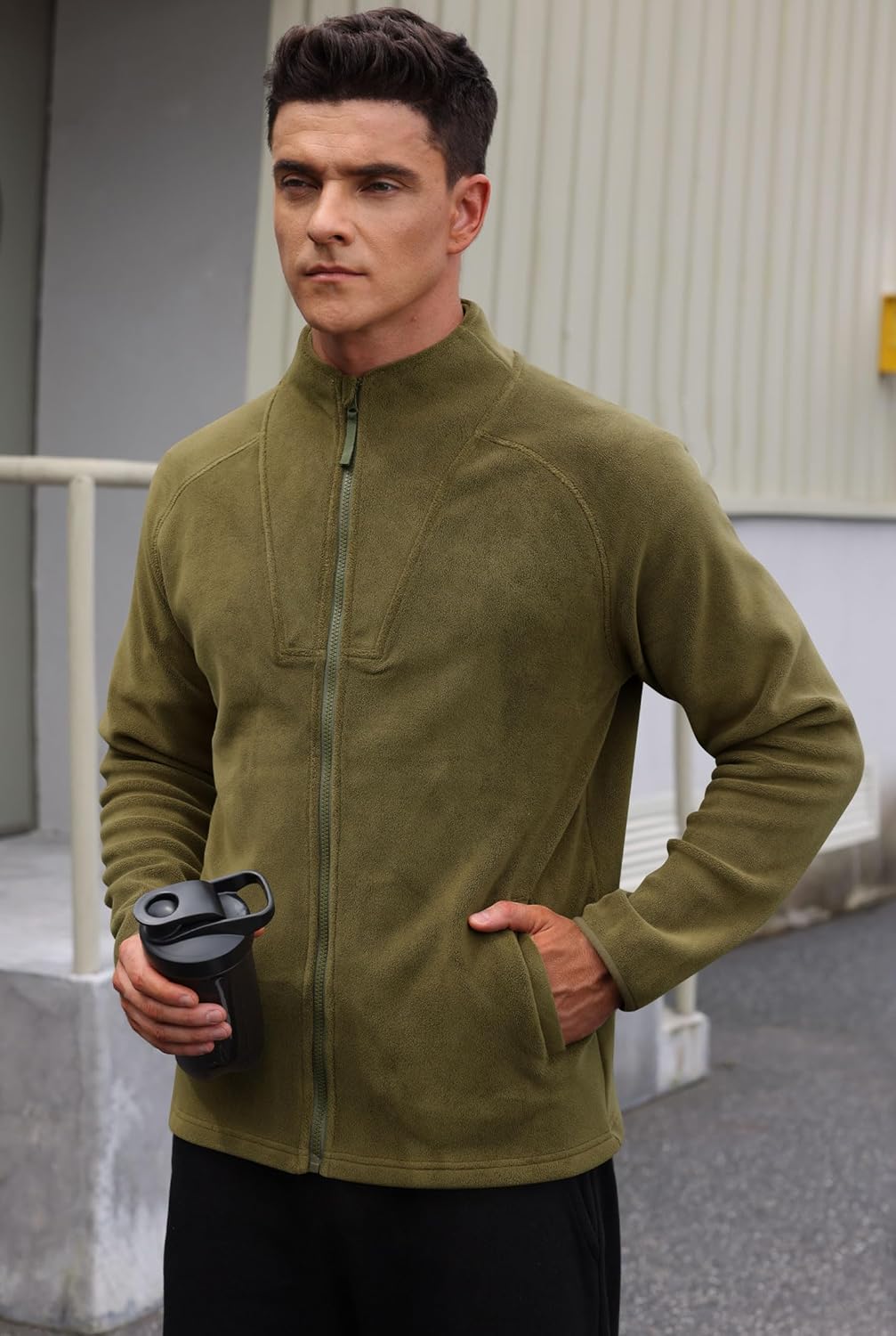 Men's Polar Fleece Jacket Warm Soft Midweight Full Zip Sweatshirt (S-XXL) - Image 2