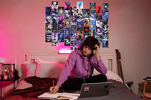Miniatura 3 de Cyberpunk - Kit de collage de pared de arte estético de anime retro futurista de los años 90 para dormitorio, 50 piezas de impresiones de pared de