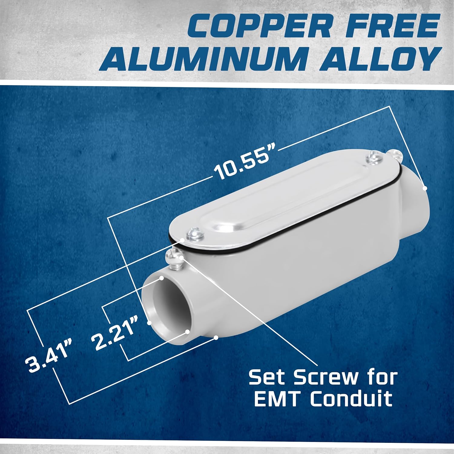OHLECTRIC 2" Aluminum EMT Set Screw Conduit Bodies C Type – Threaded with Cover and Gasket - Versatile for Industrial, Commercial & Outdoor Use - cUL Listed