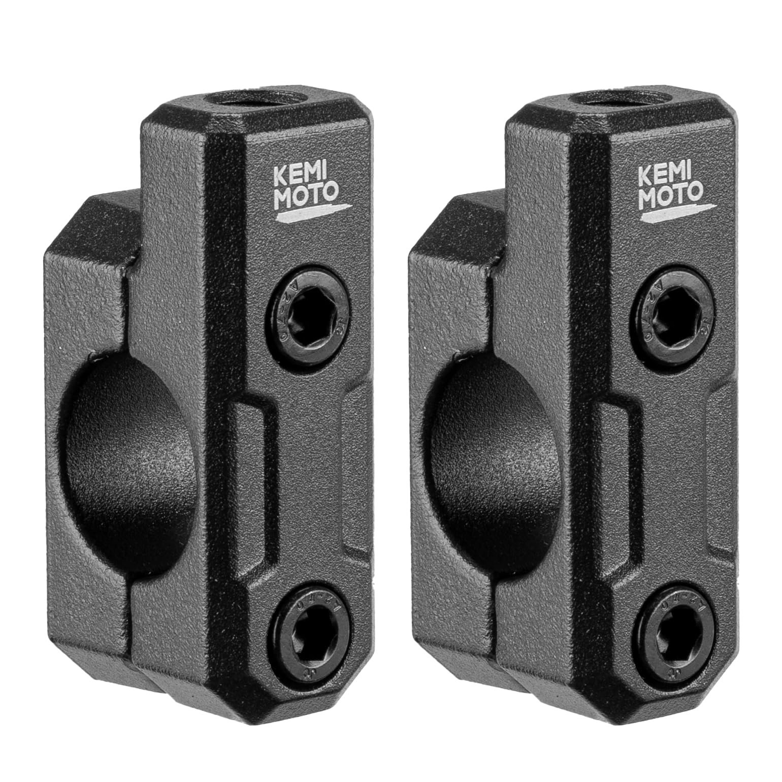 KEMIMOTO 10 mm Supporti Specchietti Moto, 2 Pezzi Supporti Specchietto Moto Universale per 22mm Manubrio, Morsetti Adattatori Specchi Lega di Alluminio per Motociclette, ATV, Scooter - 2