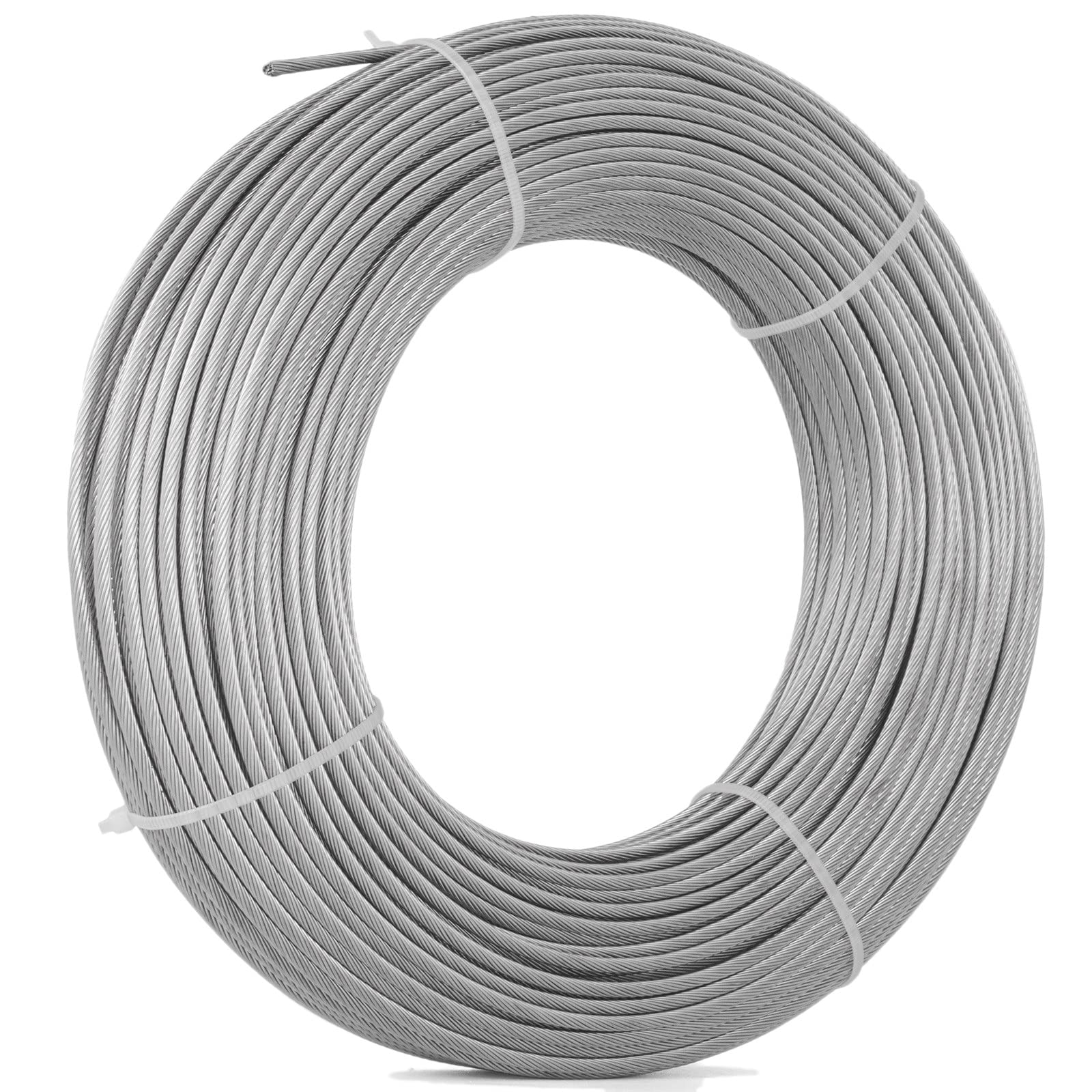 Kabel ze stali nierdzewnej 3 mm, wewnętrzna zewnętrzna lina linowa kabel samolotu do balustrady kablowej pokładu, balustrady DIY, 1 10 20 30 40 50 60 70 80 90 100 m długości (rozmiar: 90 m)