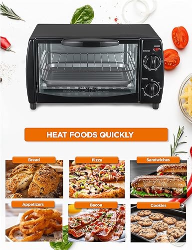 Miniatura 2 de Commercial Chef Horno tostador mecánico de 4 rebanadas de 10 litros