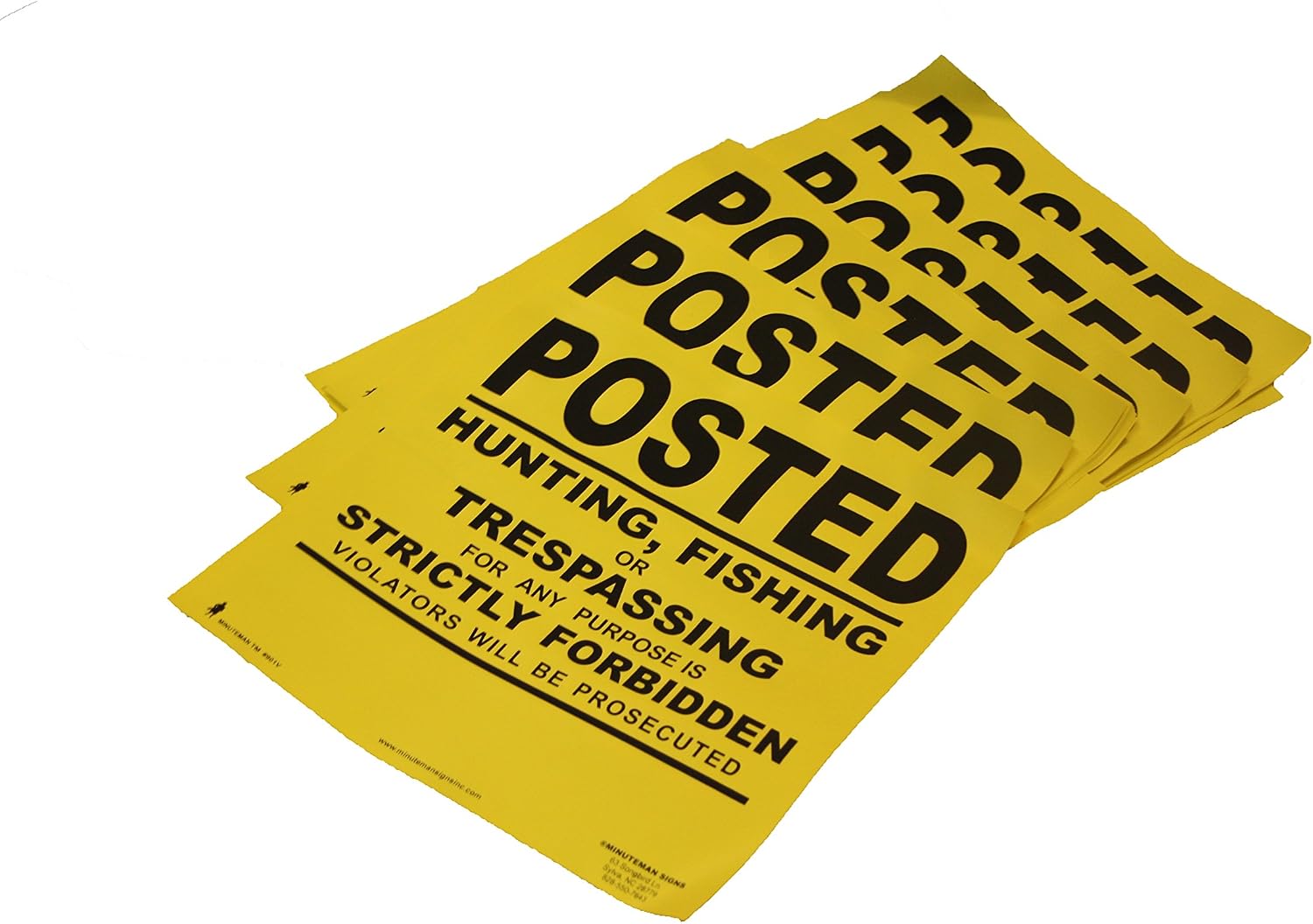 | x100 Heavy Gauge 13mil VINYL Posted Signs with your custom information added (Yellow)