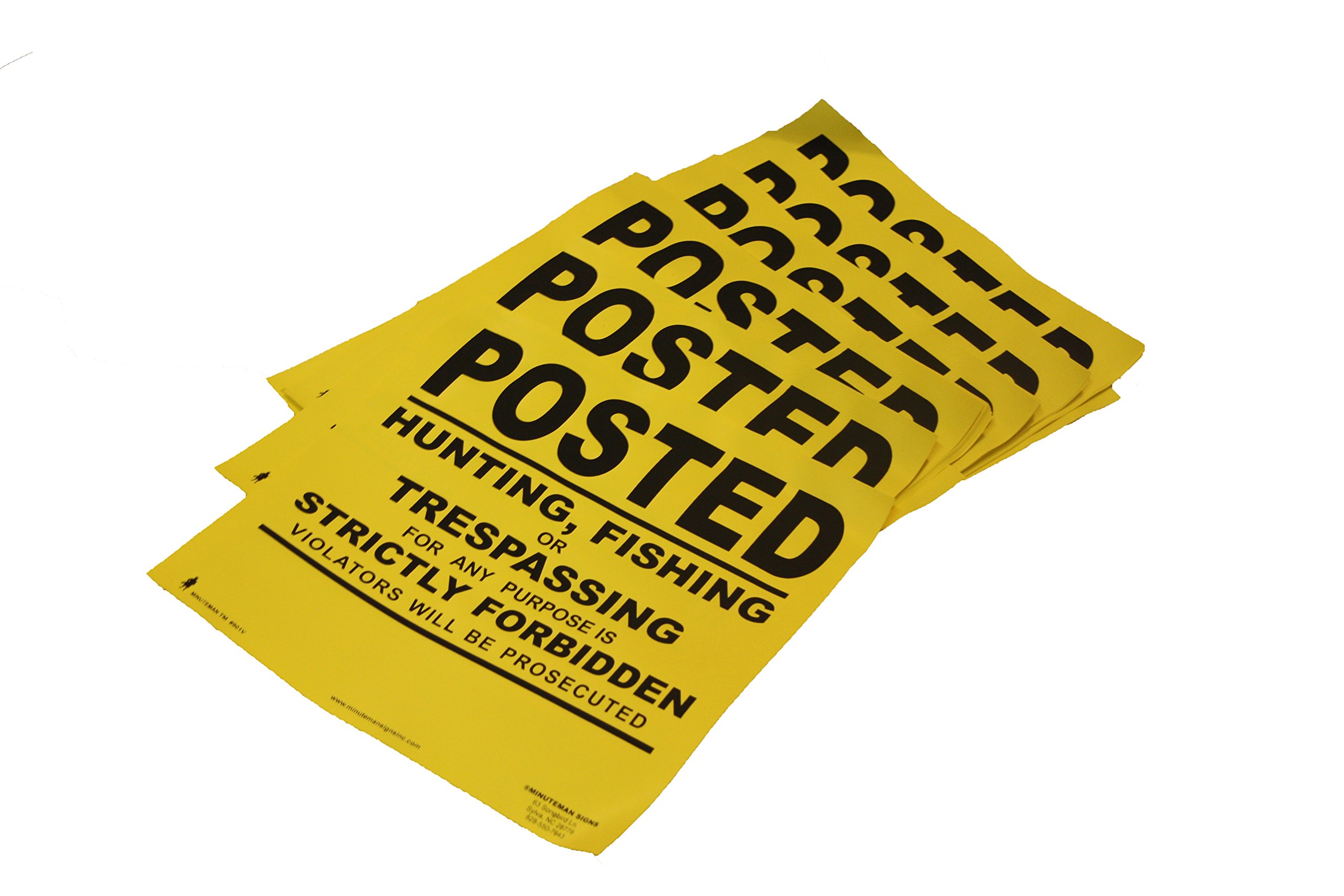 Minuteman Signs | x100 Heavy Gauge 13mil Vinyl Posted Signs with Your Custom Information Added (Yellow)