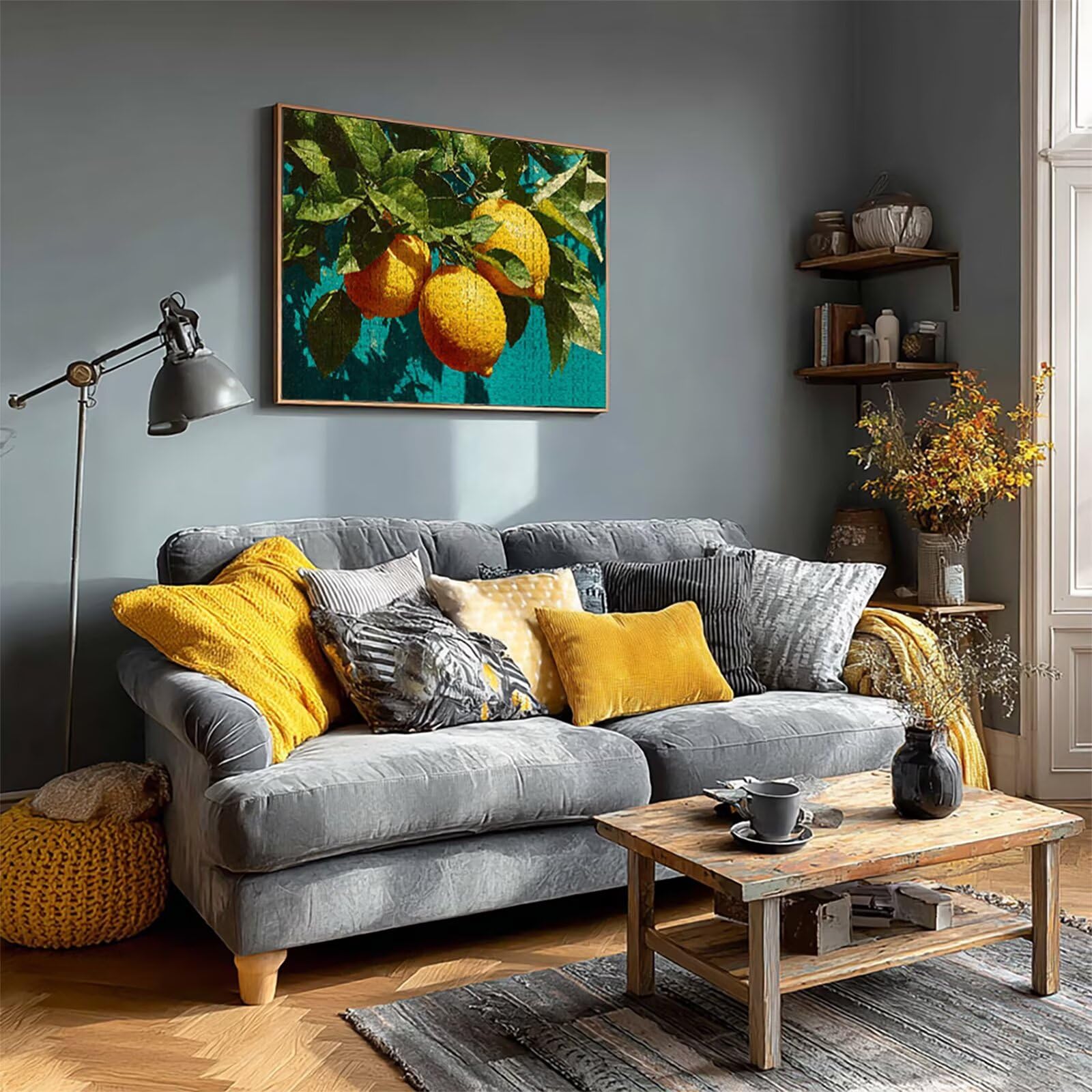 Niebieski Puzzle 5000 sztuk dla dorosłych, drewniane puzzle z pudełkiem 156x105cm, puzzle dla dorosłych o wysokiej trudności, gra logiczna, kreatywna rozrywka, letnie prezenty, (roślina) 0-1993