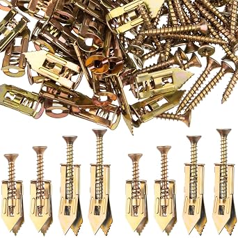 80Pcs Self Drilling Drywall Anchors with Screws Kit, 3 Sizes Heavy Duty Dry Wall Anchor Screw Set, No Drill and Holes in Wall Screw For Gypsum Board, Hands Up To 67 Lbs(30mm,40mm)