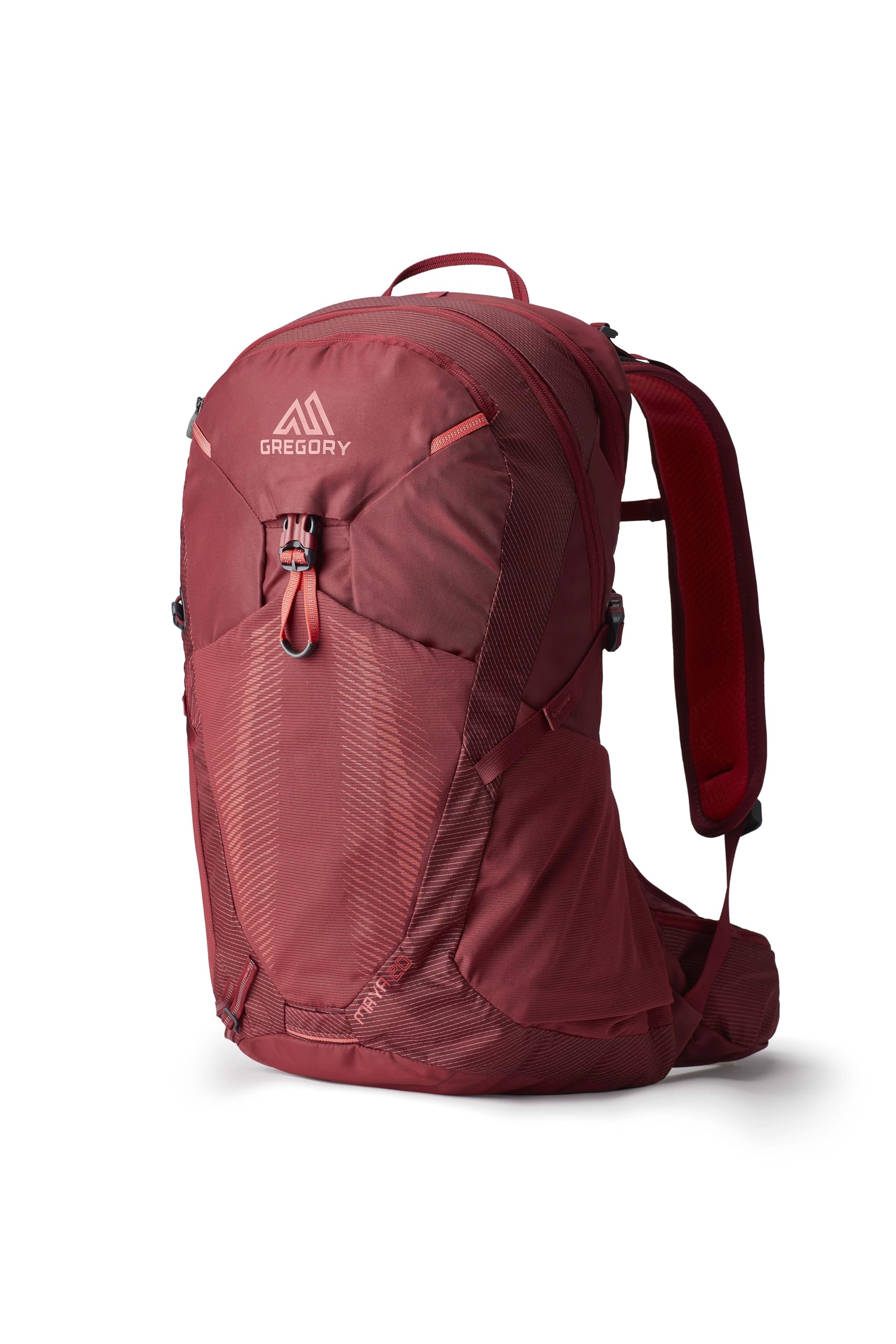 Gregory BioSync – Maya 20 – Mochila de senderismo para mujer, 49 cm, 20 L, 0,​86 kg, panel trasero transpirable, compatible con sistema de hidratación, Rojo (Iris Red)