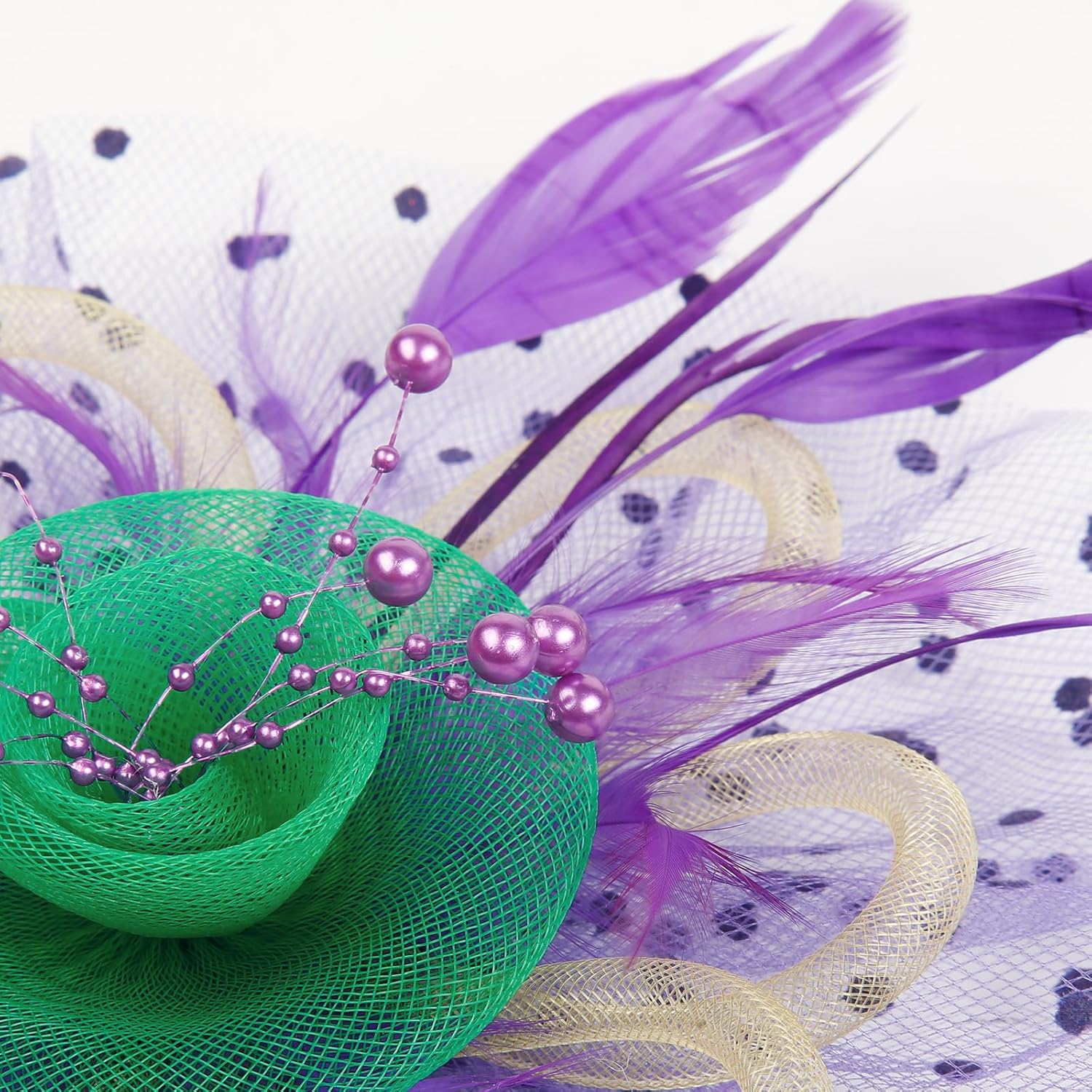 Huachi Fascinators Hats for Women Tea Party Headband Kentukyi Derbiy Hats Fascinator Headpiece - Image 4