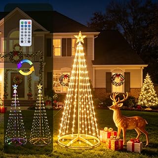 6FT Outdoor LED Christmas Tree Cone Remote Control Artificial Tree for Xmas