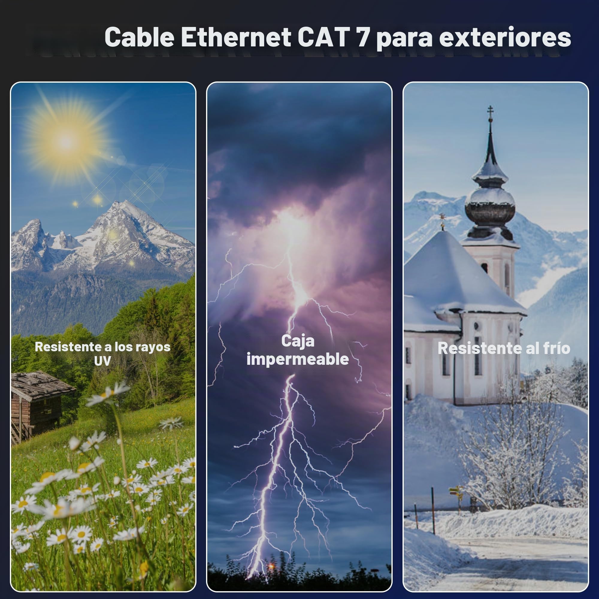 Soibke Cable Ethernet 60 Metros, Cat 7 Cable de Red Alta Velocidad Bobina 60m Exterior Interior SFTP Blindado Bulk Instalación 24AWG Wlan LAN Internet Network Cable