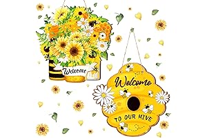 Bee Welcome Door Sign Wood Door Decor: Adorn Your Entryway with Rustic Charm