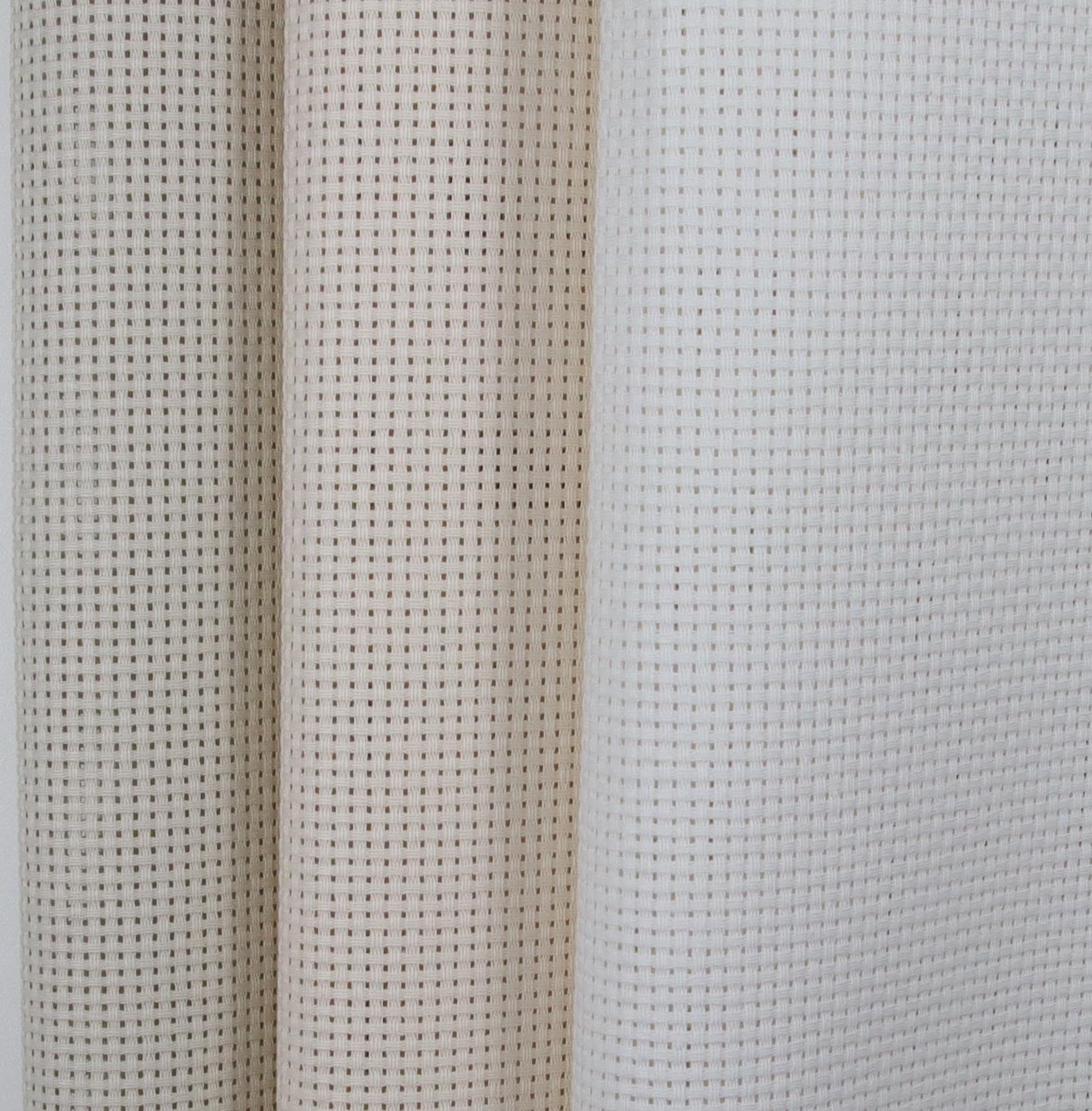 KCS 3 pc of 15" x 18"(38cmx45cm) Counted Cross Stitch Cotton Aida Cloth Needlework Rolled Fabric Box,11CT,Pearl Grey+White+Ecru