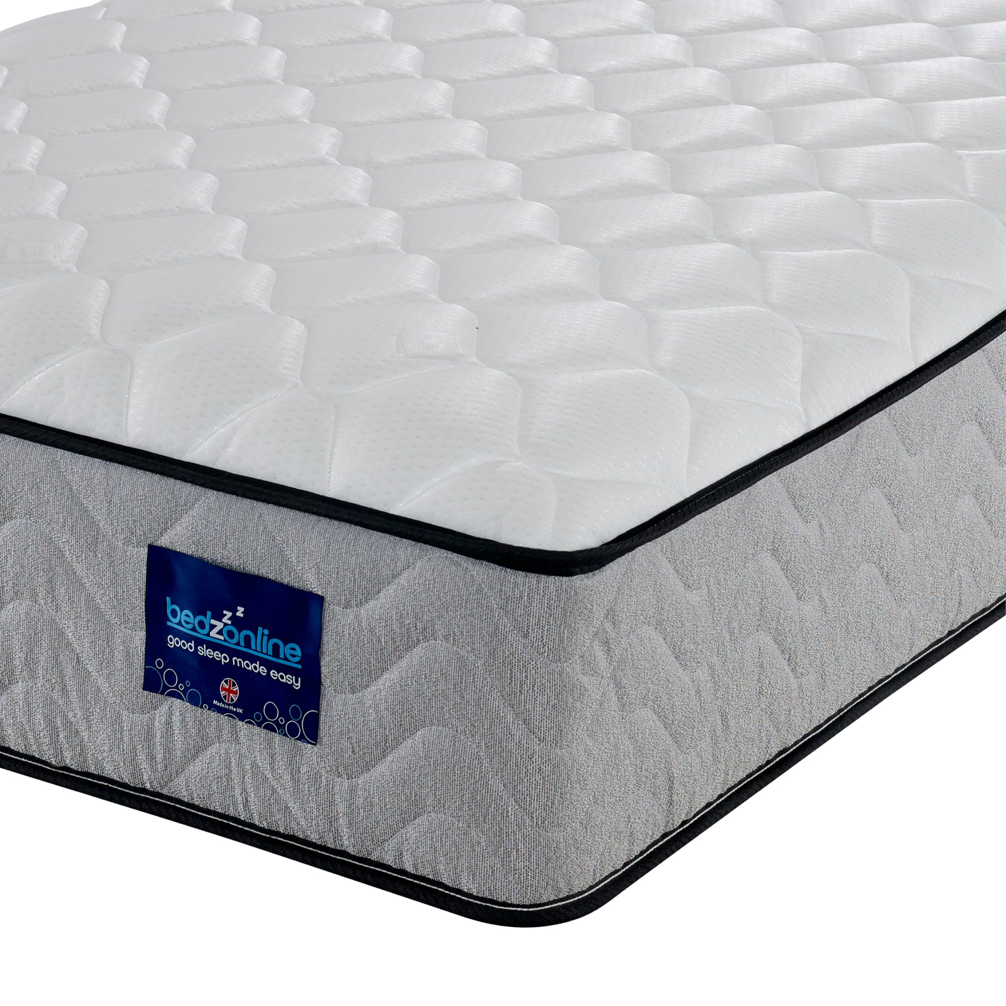 BEDZONLINE Orthopaedic Memory Foam Spring Mattress, King Size, 20 cm Thick