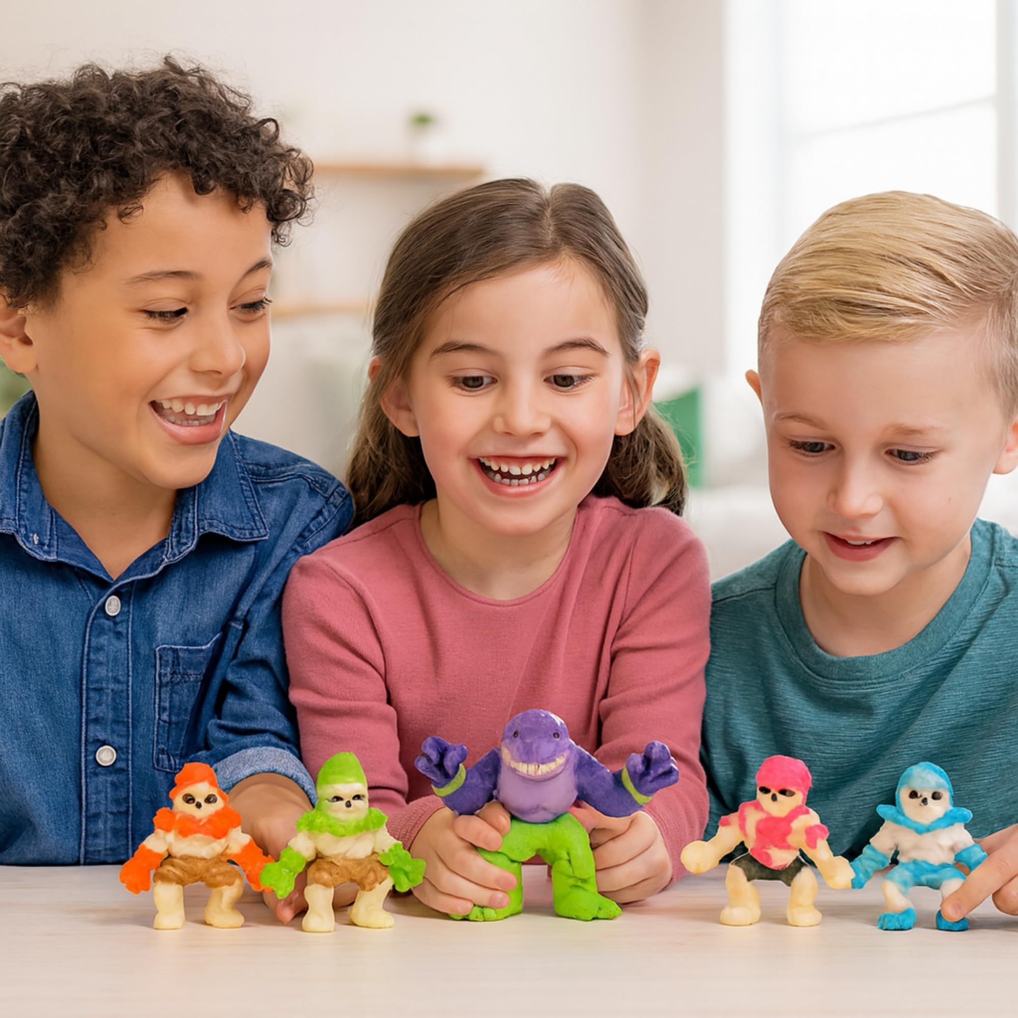 HTI Stretcherz Play Case With 5 Mini Stretch Toys for Kids, Vibrant Colors, H25cm x W7cm x D19cm - Image 2