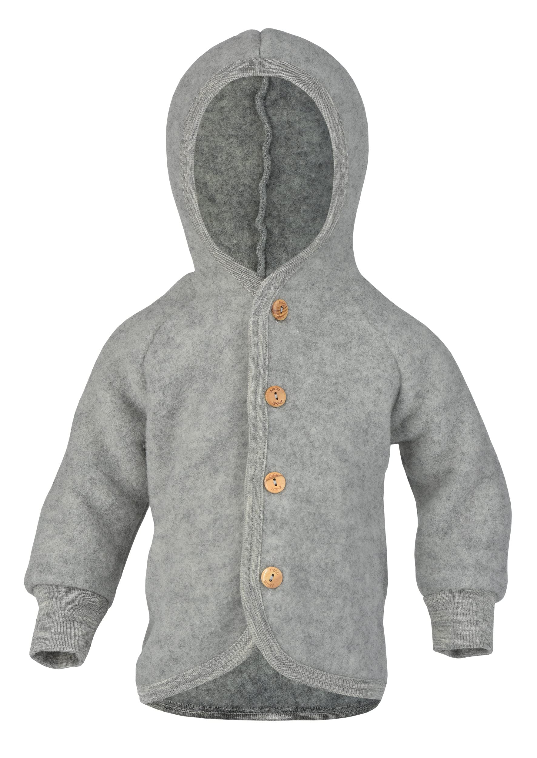 Engel Grey Baby Jacket With Hood Wool Fleece ( Melange, 110-116)
