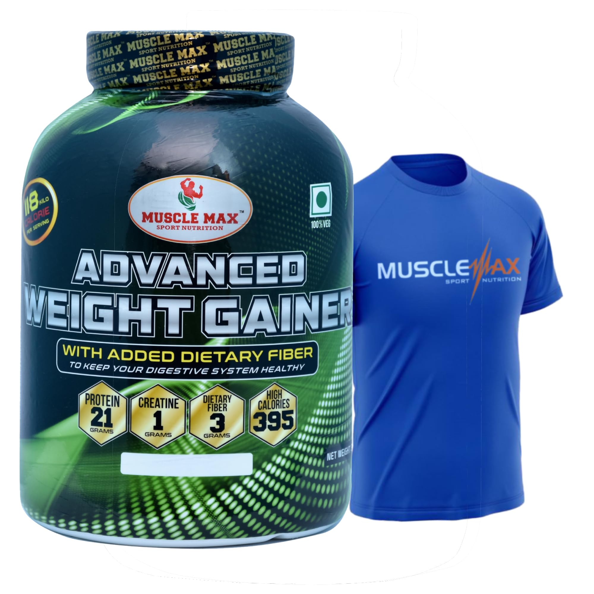 Muscle Max Advanced Weight Gainer Supplement Powder 3kg weight 6.6lbs 100 Serving per Container with Free T-shirt (Chocolate) (B0D17ZLCS6) Amazon Price History, Amazon Price Tracker